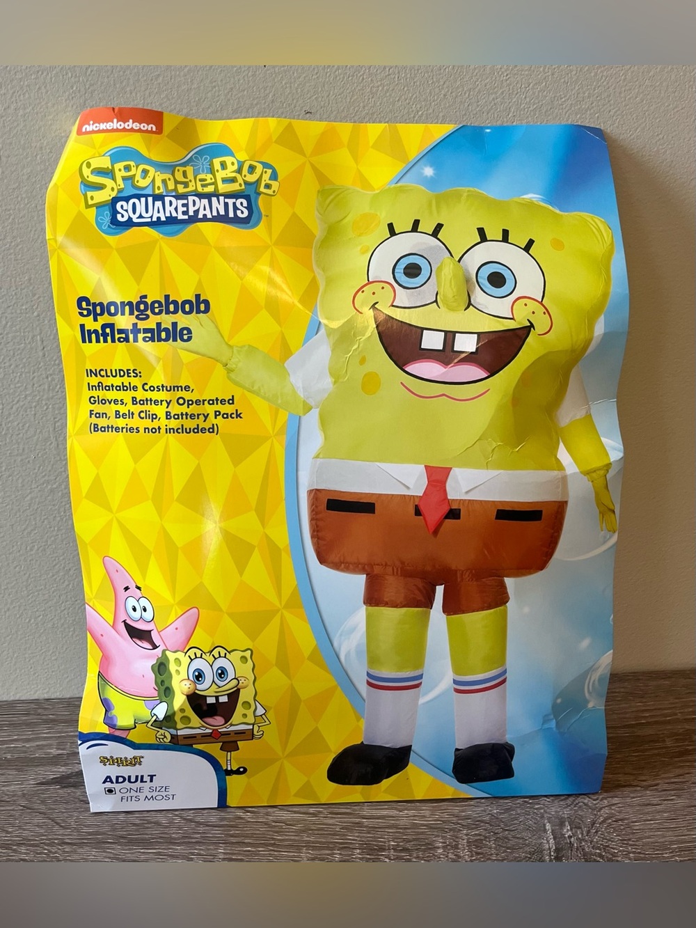 SpongeBob Squarepants Inflatable Costume Adult One Size Fits Most Halloween